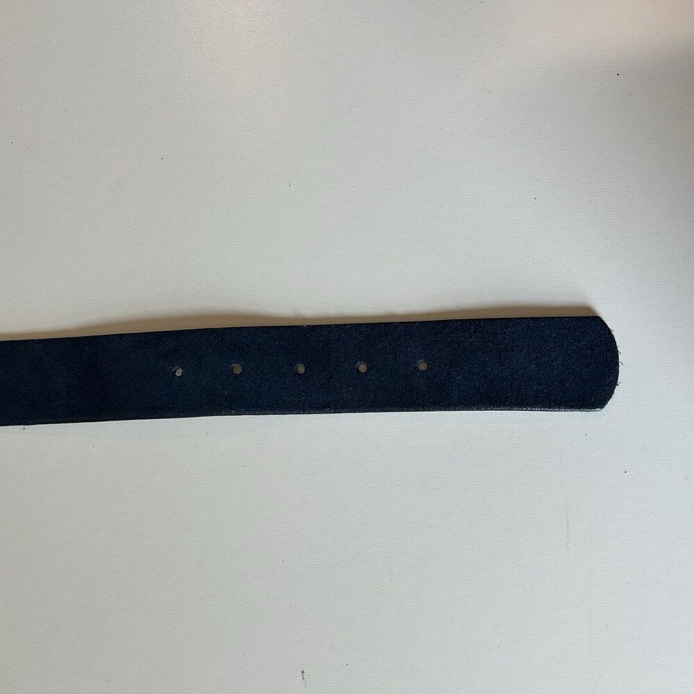 Chicos Blue Suede Leather Belt Womens Sz L (37-41) Gemstone Buckle Boho Festival - Picture 11 of 15